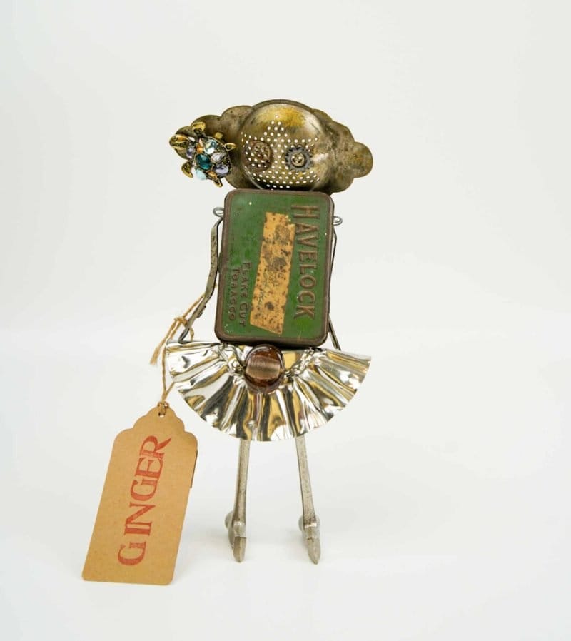 Oomi Ginger Handmade Recycled Art Bot