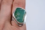 chrysoprase ring (2) Handmade Freeform Chrysoprase Ring by Rowena Mitchell Fremantle Western Australian Jeweller