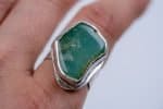chrysoprase ring (3) Handmade Freeform Chrysoprase Ring by Rowena Mitchell Fremantle Western Australian Jeweller