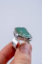 chrysoprase ring (4) Handmade Freeform Chrysoprase Ring by Rowena Mitchell Fremantle Western Australian Jeweller