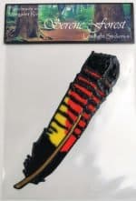 Serene Forest leadlight stickers. black cockatoo Feather
