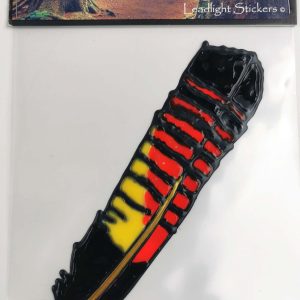 Serene Forest leadlight stickers. black cockatoo Feather