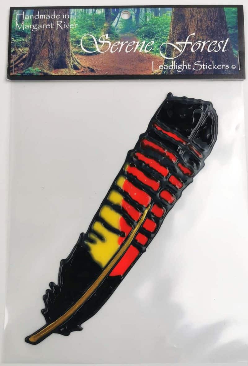 female red tailed black cockatoo Serene Forest Serene Forest leadlight stickers. black cockatoo Feather