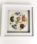 Beverley Edge Polymer clay boxed framed Aussie animals. WA artist
