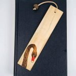Dallas bookmark black swan timber bookmark WA artist Dallas Pegrum black swan