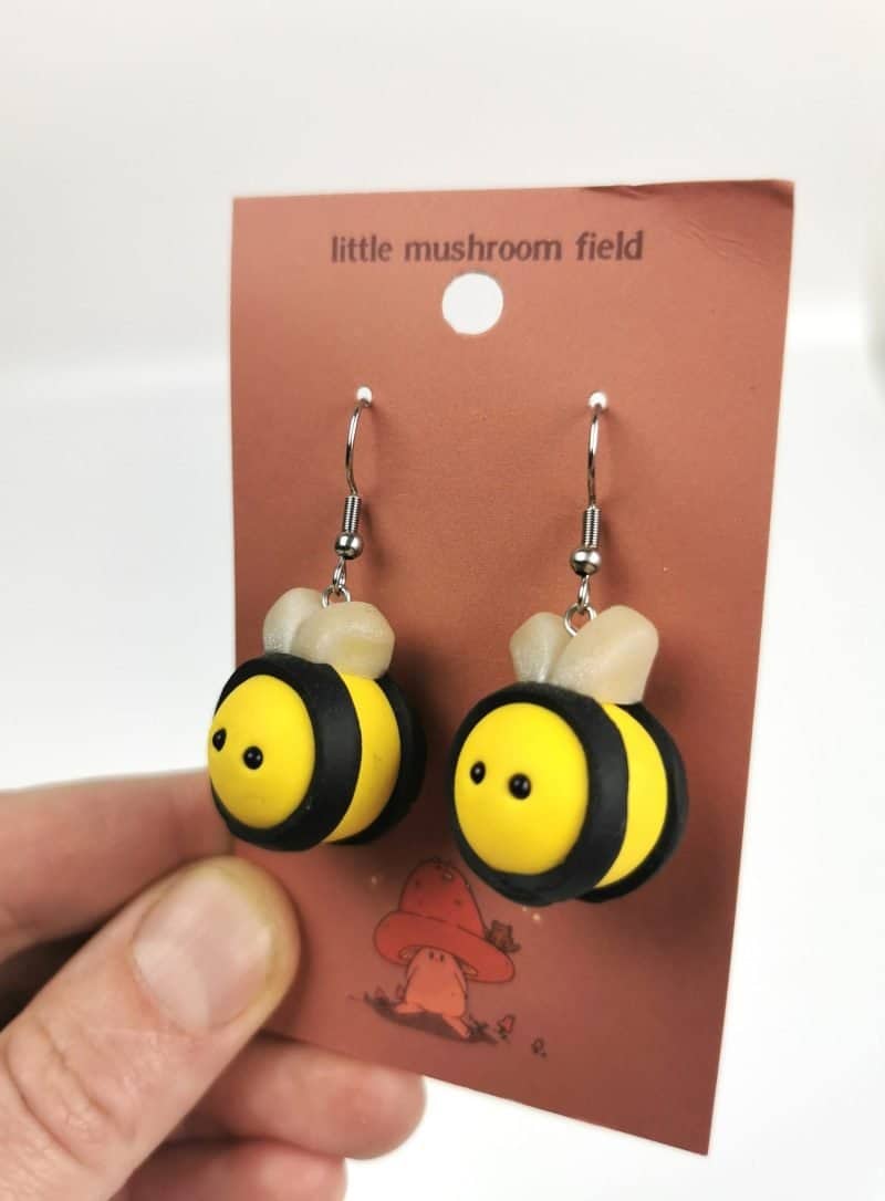 Little Mushroom field bee earrings 2 Lauren Elliott Little Mushroom Field Jeweller Fremantle Western Australia