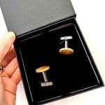 Cufflinks in Olive Wood by Paul Thompson 02 Handmade Timber cufflinks fy local wood turner Paul Thompson Perth Western Australia