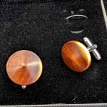 Cufflinks in Strawberry Jam by Paul Thompson 01 (1) Handmade Timber cufflinks fy local wood turner Paul Thompson Perth Western Australia