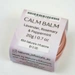 Natures infusions calm balm of lavender, rosemary and peppermint. Ingredients from Australia and made in Perth. 20g