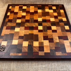 End Grain ‘Chaos’ Chopping Board with Jarrah Border