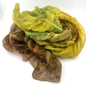 Bright Earth Hand Felted Silk Scarf