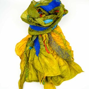 Woodlands Hand Felted Silk Scarf