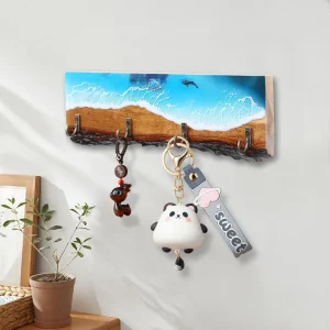 Natural Wood Resin Key Holder
