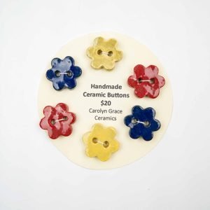 buttons flowers carolyn grace ceramics