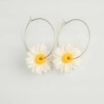 Daisy Glow Hoops (2) Poly Bloom Fremantle artist Polymer clay