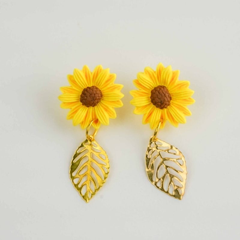 Sunflare Drop Earrings (1) Poly Bloom Fremantle artist Polymer clay