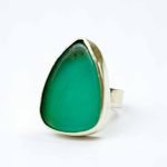 WA Chrysoprase Ring (3) Sterling Silver Handmade Jewellery by Fremantle Artist Rowena Mitchell