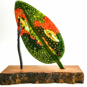 Fantasy Leaf Art Glass Sculpture