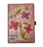 Handmade Euclay Notebook - Flowers and Bees