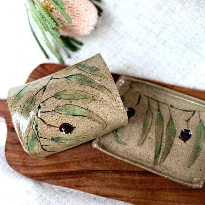 Hand built ceramics in native flora designs Wu Wei by Natalia.