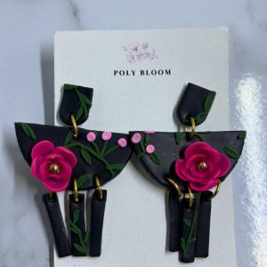Poly Bloom Midnight Flower Dance Earrings