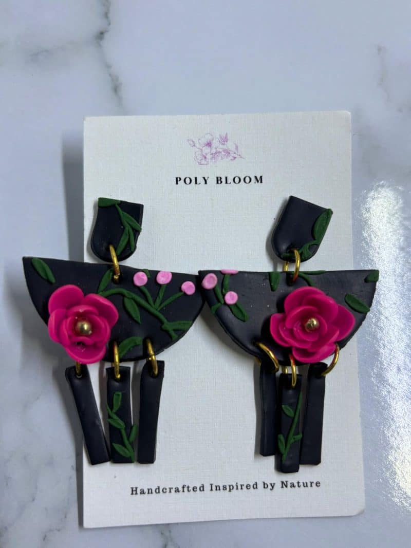 Midnight-Flower-Dance-Earrings-1 Poly Bloom Midnight Flower Dance Earrings
