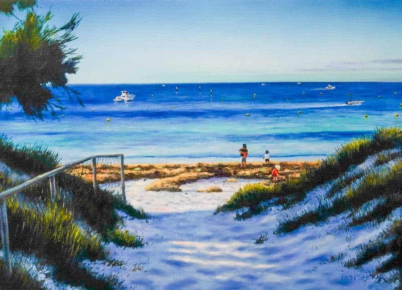 Looking for Shells Looking for Shells Original Oil Painting by Ben Sherar. Oil on canvas. Unframed. Approx. 43cm x 61cm.