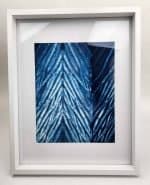 Shibori Arashi Points (1) Shibori Arashi Points Original Work by Caroline MorlingĀ aka indi-go-round Shibori Approx 19.5cm x 37cm Framed.