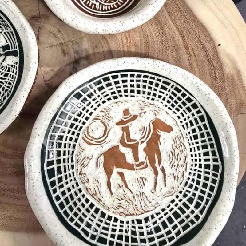Square size, ceramic plates by Amanda Forward Amanda Forward Western Australian Artist