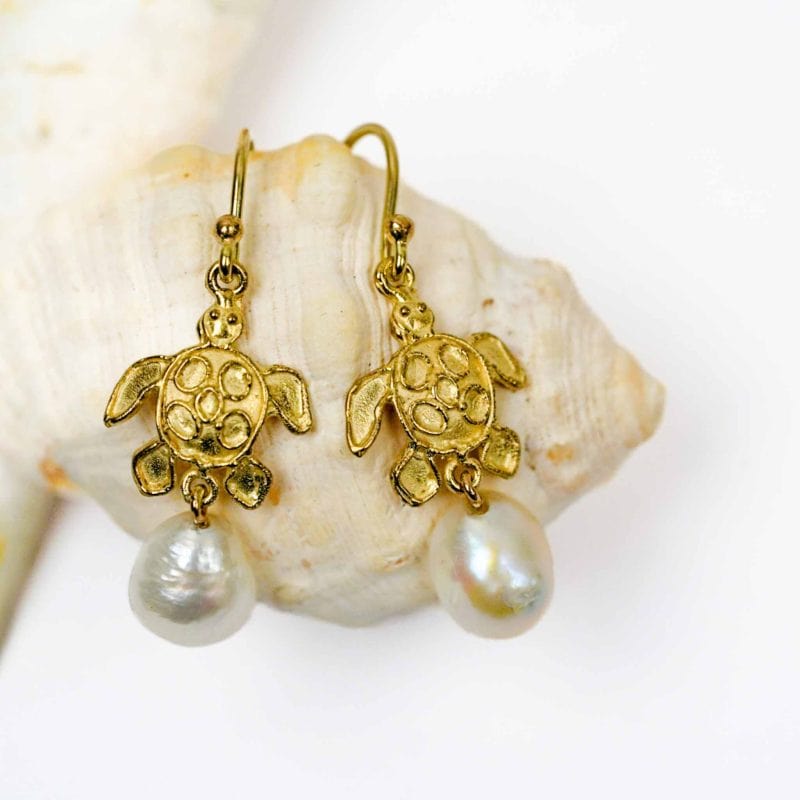 Turtle 9ct Gold Earrings (1) Turtle 9ct Gold Earrings by Stuart Penny