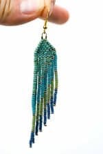 Wing Short Seedbead Earrings Teal (2) Wing Short Seedbead Earrings Teal