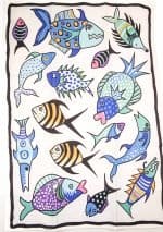 DSC05165 (1) Fish Tea Towel. Christine Hingston. Western Australian Artist. 100% Linen. Biodegradable. Australian Wildlife.