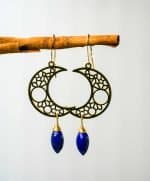 Lapis Lazuli Crescent Moon Earrings