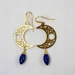 Lapis Lazuli Crescent Moon Earrings