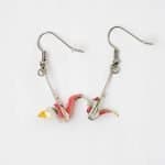 Pappiko Origami Earrings Pink (1) Yuko Kawazoe Papikko