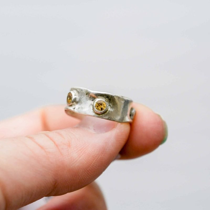 Rythm SS Citrine Peridot Tanzalite Ring (4) Eitan Friedman