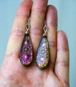 Vintage West German Glass and Sterling Silver Earrings