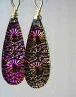 Vintage West German Glass and Sterling Silver Earrings