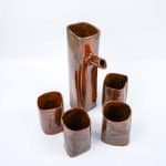 ceramic vase and cups set Western Australian Artist. Pottery set. Vase with cups. Handmade.