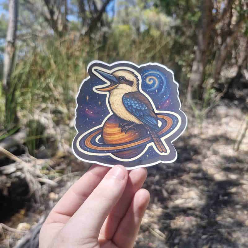 Celestial Kookaburra Sticker Australian Wildlife Vinyl Decal Steve Shaw ShopCelestique vinyl stickers