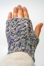 handmade fingerless mittens with textured crochet stitches