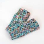 handmade fingerless mittens with textured crochet stitches