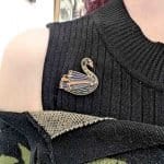 Black Swan Pin on Shirt Braw Paper Co