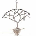 handcrafted macramé tree of life brings a soft, natural elegance to any room. Made from creamy cotton cord, each branch is carefully knotted within a half‑circle metal frame and anchored to a piece of hand‑selected driftwood. The flowing fringe adds gentle movement, making it a perfect accent for coastal, boho, or minimalist interiors.