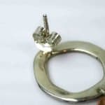 Sterling silver copper abstract duo hoop ER with SS ball embellishment (2)
