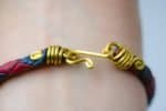 red and blue woven leather bracelet (1)