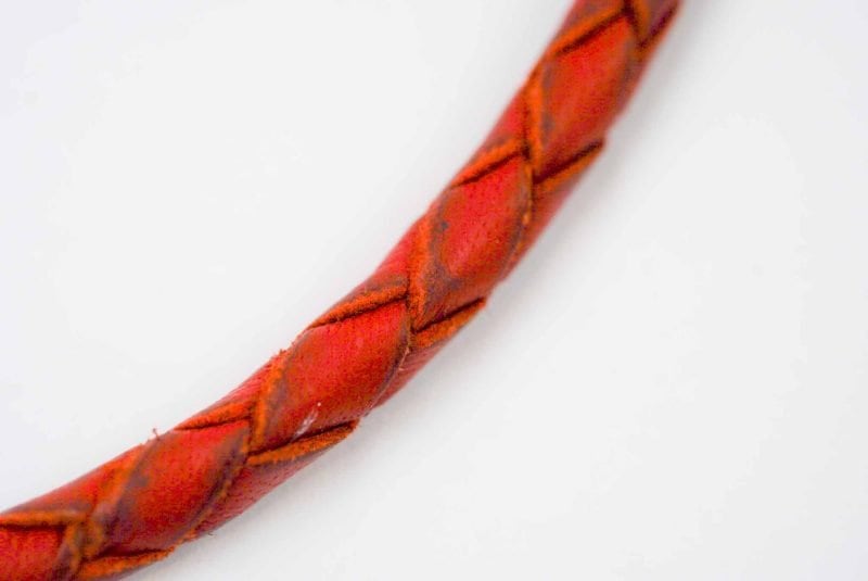 Hand woven erd leather neckalce with brass clasp made by local Western Australian Artisan Oswaldo