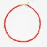 red leather necklace leather woven (2) Hand woven erd leather neckalce with brass clasp made by local Western Australian Artisan Oswaldo
