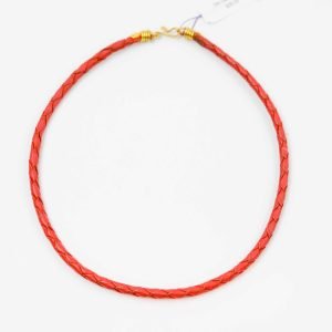 Hand woven erd leather neckalce with brass clasp made by local Western Australian Artisan Oswaldo