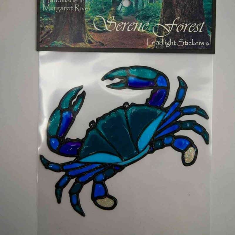 Blue Swimmer Crab Leadlight Sticker by Serene Forest.